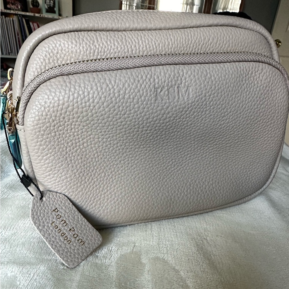 NWT Pom Pom London Mayfair-Stone KSM initials